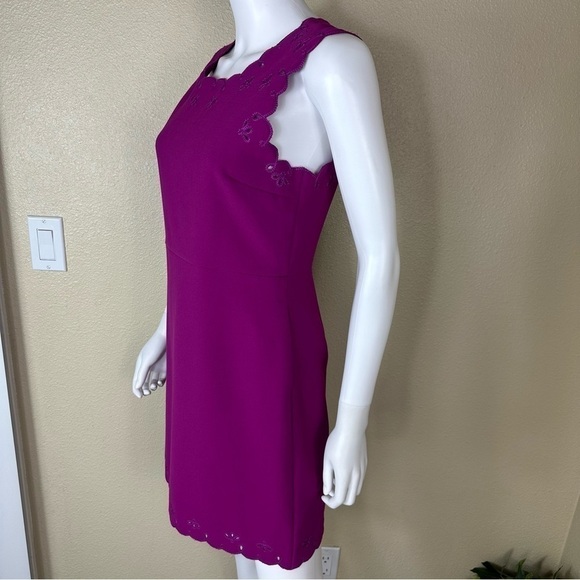 Diane von Furstenberg Dress Sz 6 Caralyn Cutout A-Line Magenta - Picture 4 of 16
